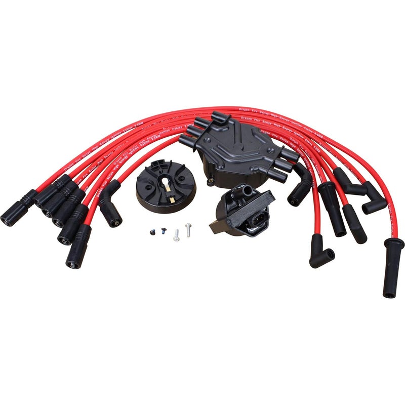 AIP Electronics Power Pack Vortec Ignition Distributor Cap Rotor Ignition Coil and Plug Wires Compatible with 1996-2007 Chevrolet GMC Olds and Isuzu 4.3L V6 OEM Fit Kit-1020 - Image 1